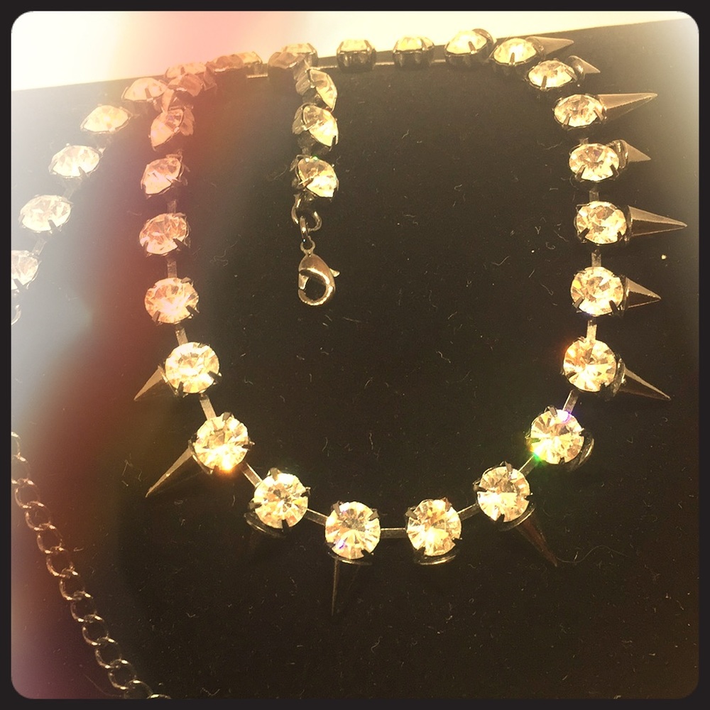 Black Spiked Rhinestone Choker
